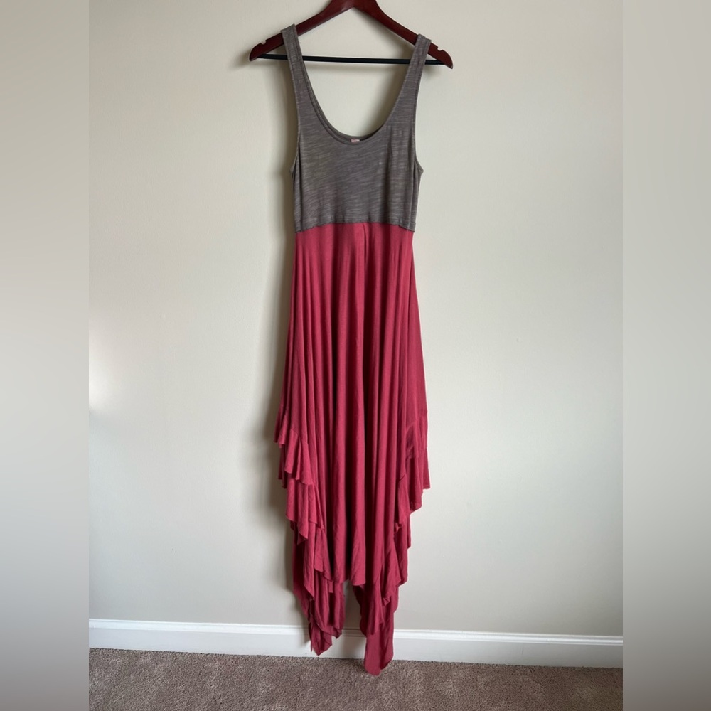 Free People FP Beach Two Tone Colorblock High Low Maxi/Midi Dress Size Small S